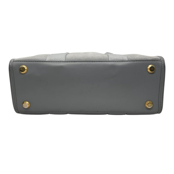 BALENCIAGA Hardware Small Tote Bag/Shoulder Bag, Gray Canvas and Leather with... - Picture 9 of 16